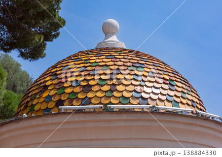 Colorful tiled dome detail in Nice, France 138884330