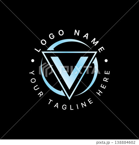 Initial V sans serif font with triangle and arrow circle gym healthy athlete logo design graphic concept creative premium vector stock image top sell Initial V sans serif font with triangle and arrow circle gym healthy athlete logo design graphic concept creative premium vector stock image top sell 138884602