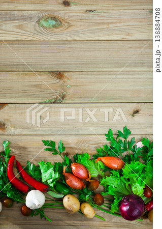 Natural background with fresh vegetables Natural background with fresh vegetables 138884708