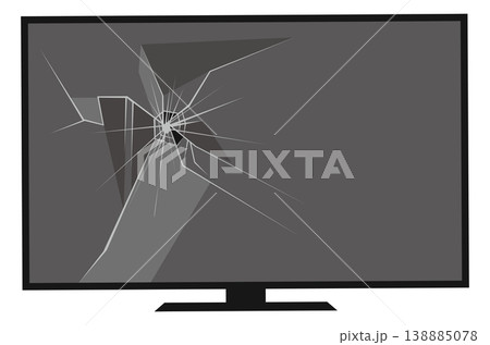壊れて使えないテレビのイメージイラスト 壊れて使えないテレビのイメージイラスト 138885078