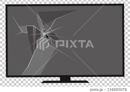 壊れて使えないテレビのイメージイラスト 壊れて使えないテレビのイメージイラスト 138885078