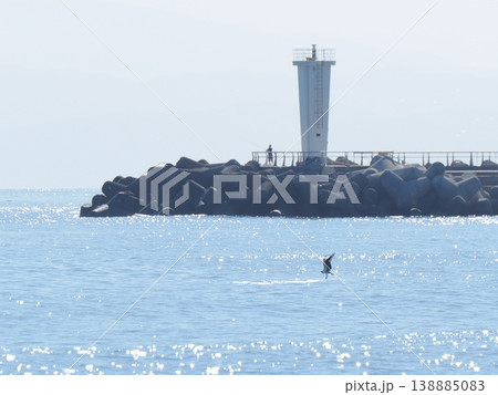 ミサゴ、遠く海面スレスレに飛ぶ ミサゴ、遠く海面スレスレに飛ぶ 138885083