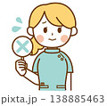 バツの札を持っている薬剤師の女性のイラスト 138885463