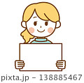 メッセージボードを持つ薬剤師の女性のイラスト 138885467