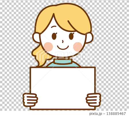 メッセージボードを持つ薬剤師の女性のイラスト 138885467