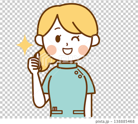 一位女藥劑師按讚的插圖。 一位女藥劑師按讚的插圖。 138885468
