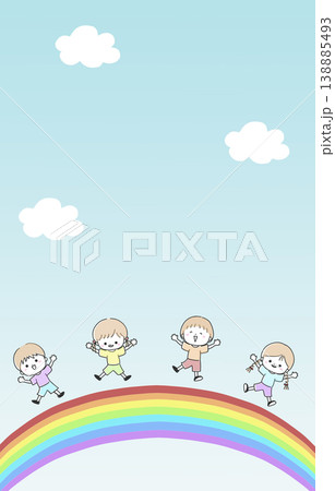 虹の上でジャンプする子供たち 虹の上でジャンプする子供たち 138885493