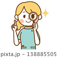 虫眼鏡を持ってチェックする薬剤師の女性のイラスト 138885505