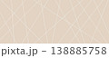 Chaotic straight white lines crossing on beige 138885758