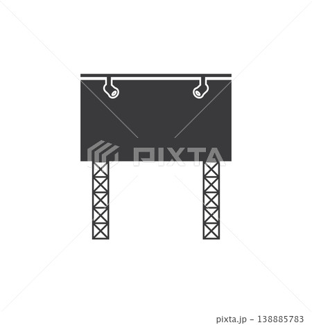 Dark gray billboard with lights Dark gray billboard with lights 138885783