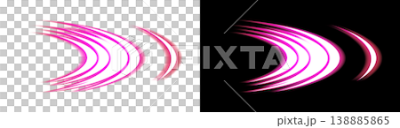Pink light trail speed effect on transparent and black backgrounds Pink light trail speed effect on transparent and black backgrounds 138885865