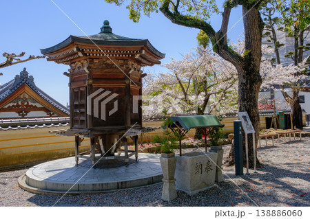 神戸・須磨寺の写経輪堂と桜 神戸・須磨寺の写経輪堂と桜 138886060