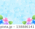梅雨背景、横、かわいい、あじさい、雨 138886141