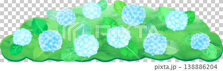 Watercolor-style illustration of a hydrangea - blue 138886204
