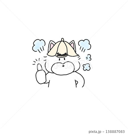 ととのって親指を立てるウェスティー犬のイラスト 138887083