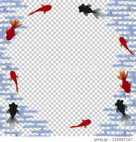 【金魚框】手工刺繡插畫材質 138887187