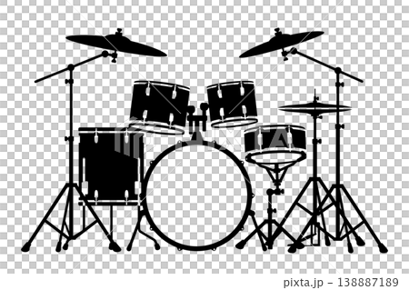 ドラムセットのアイコン 138887189