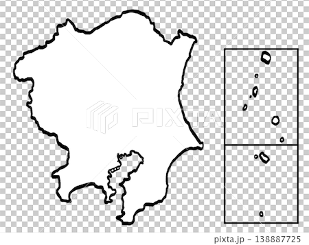 關東地區地圖簡圖（筆觸風格）。 138887725
