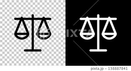 Simple icons representing scales, balances, and justice. Simple icons representing scales, balances, and justice. 138887841