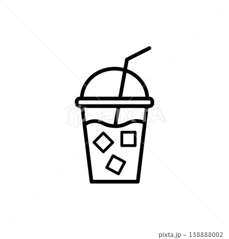 Iced Coffee Takeaway Cup Icon Iced Coffee Takeaway Cup Icon 138888002