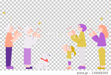 A scene of people of all ages applauding; an image of an event or presentation. A scene of people of all ages applauding; an image of an event or presentation. 138888305