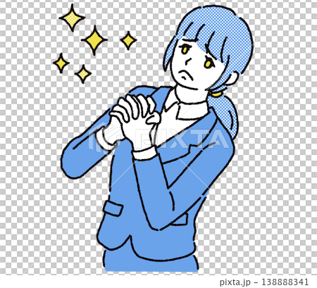 一幅描繪一位雙手合十祈禱的女商人的插圖。 一幅描繪一位雙手合十祈禱的女商人的插圖。 138888341