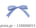 青いリボンの水彩イラスト 138888653
