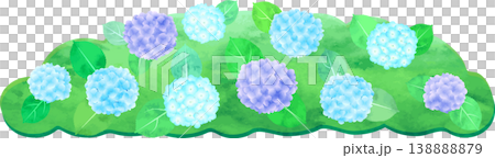 水彩風格的繡球花插圖 - 藍紫色 138888879