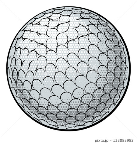 Golf Ball Halftone Icon Illustration Golf Ball Halftone Icon Illustration 138888982