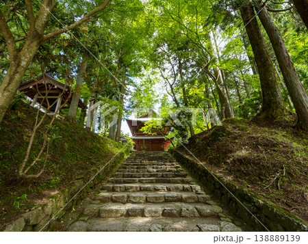 比叡山延暦寺 文殊楼へと続く参道の石段 138889139