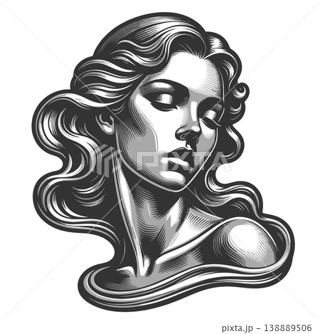 Liquid Metal Woman Portrait in Melting Style Liquid Metal Woman Portrait in Melting Style 138889506