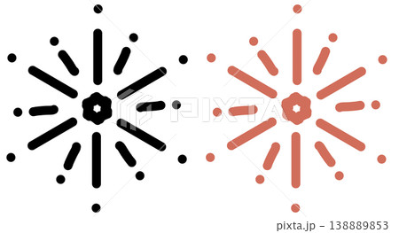 It is a line drawing of fireworks. 138889853