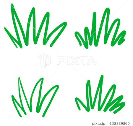 Grass drawn with green lines 138889860