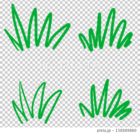 Grass drawn with green lines 138889860