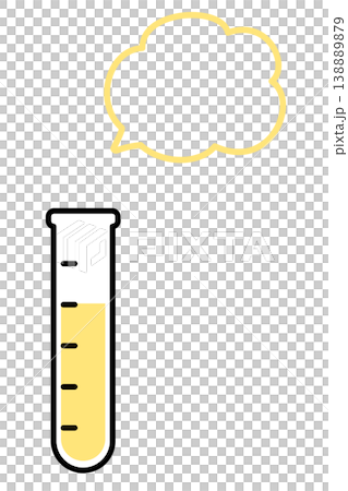 A simple illustration of liquid in a test tube and a fluffy bubble. A simple illustration of liquid in a test tube and a fluffy bubble. 138889879