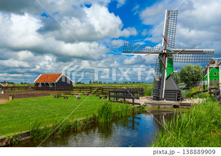View of the Zaanse Schans village in the Netherlands. View of the Zaanse Schans village in the Netherlands. 138889909