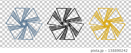 It is an illustration in the shape of a pinwheel. It is an illustration in the shape of a pinwheel. 138890242