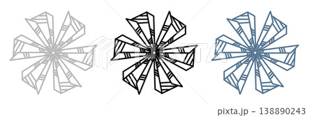 It is an illustration in the shape of a pinwheel. It is an illustration in the shape of a pinwheel. 138890243