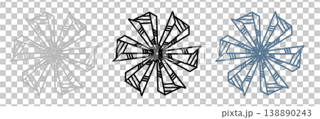 It is an illustration in the shape of a pinwheel. It is an illustration in the shape of a pinwheel. 138890243