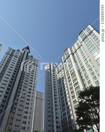 It is a low view from a high rise apartment. It is a low view from a high rise apartment. 138890395