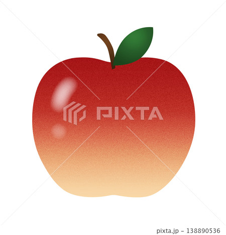 りんごのノイズグラデーションイラスト シンプルでおしゃれなフルーツ素材 138890536