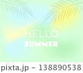 Abstract Summer background. Palm leaves. Tropical foliage. Design for card, cover, banner, wallpaper.  138890538
