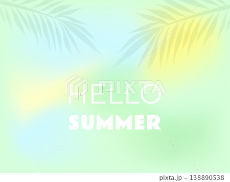 Abstract Summer background. Palm leaves. Tropical foliage. Design for card, cover, banner, wallpaper. Abstract Summer background. Palm leaves. Tropical foliage. Design for card, cover, banner, wallpaper. 138890538