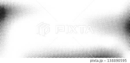 Monochrome abstract grunge gradient with halftone dots pattern, vector background. Abstract pattern of dots halftone gradient with grunge texture of black and white monochrome color fade background Monochrome abstract grunge gradient with halftone dots pattern, vector background. Abstract pattern of dots halftone gradient with grunge texture of black and white monochrome color fade background 138890595