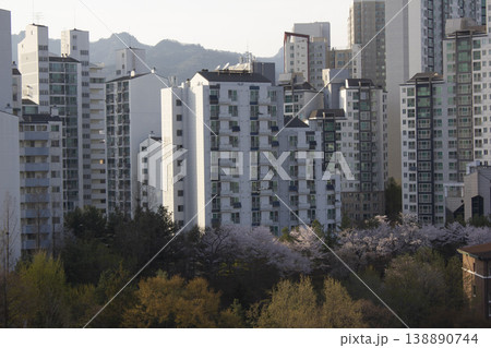 A landscape with forests and apartments A landscape with forests and apartments 138890744