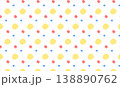 子供向けのかわいい手書き風ドット柄シームレス背景素材 138890762