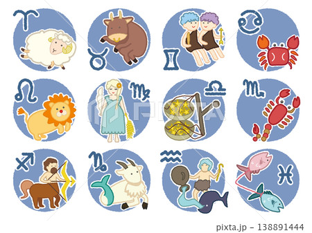 12星座のイラスト　セット 138891444