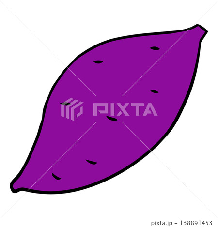 さつまいものシンプルな手描きイラスト 138891453