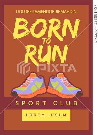 Sport club. poster design template with sneakers and place for text 138891457
