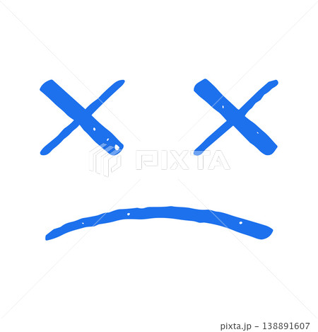 Sad Dead Face Emoticon With X Eyes Doodle Hand Drawn Vector Graphic Illustration Sad Dead Face Emoticon With X Eyes Doodle Hand Drawn Vector Graphic Illustration 138891607